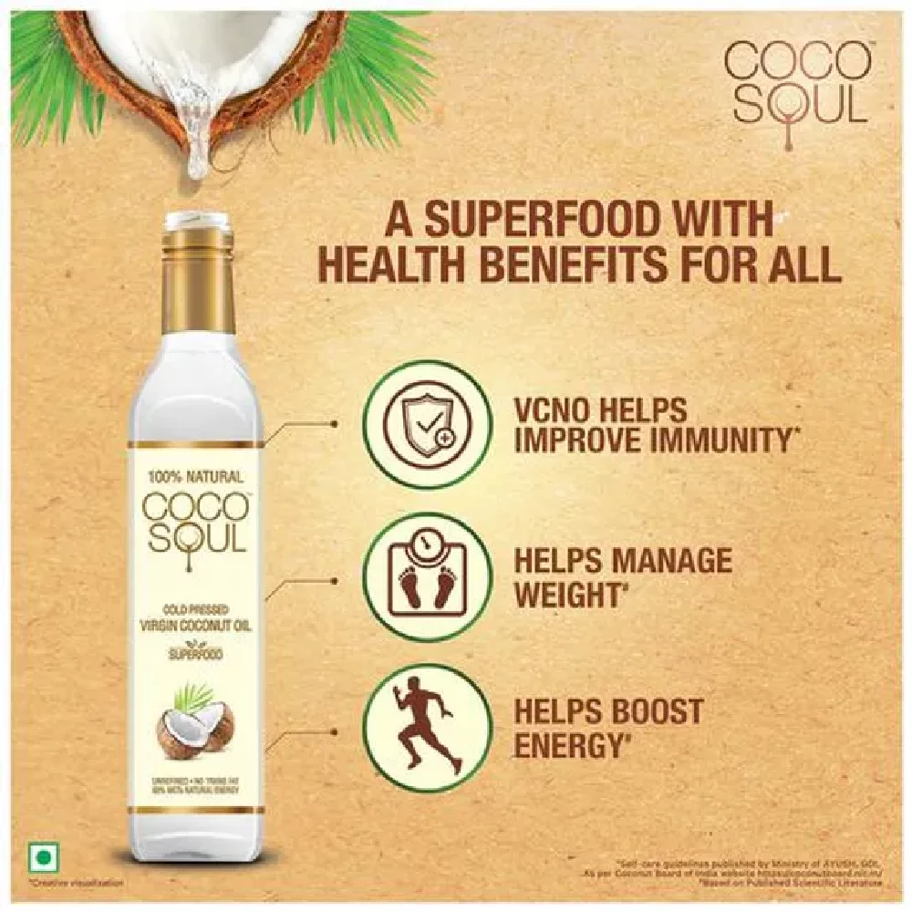 Coco Soul Virgin Coconut Oil - Cold Pressed, Natural, 500 ml-6.webp
